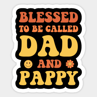 Blessed To Be Called Fathers Day Gift Funny Vintage Groovy Hippie Face Sticker